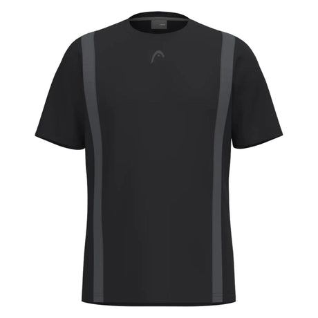 Head Club 25 Tech T-Shirt heren in Black - vooraanzicht met grijze zijpanelen