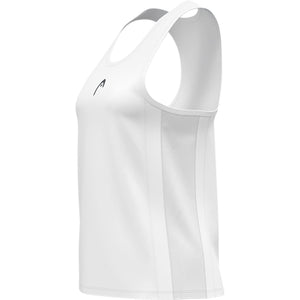 Zijaanzicht van de witte Head Club 25 Tech Tank Top met ruime armsgaten