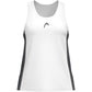 Vooraanzicht van de witte Head Club 25 Tech Tank Top met donkerblauwe zijpanelen