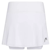 Vooraanzicht van de witte Head Club Basic Skirt met ingebouwd broekje en logo