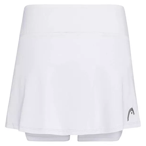 Vooraanzicht van de witte Head Club Basic Skirt met ingebouwd broekje en logo