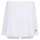 Vooraanzicht van de witte Head Club Basic Skirt met ingebouwd broekje en logo