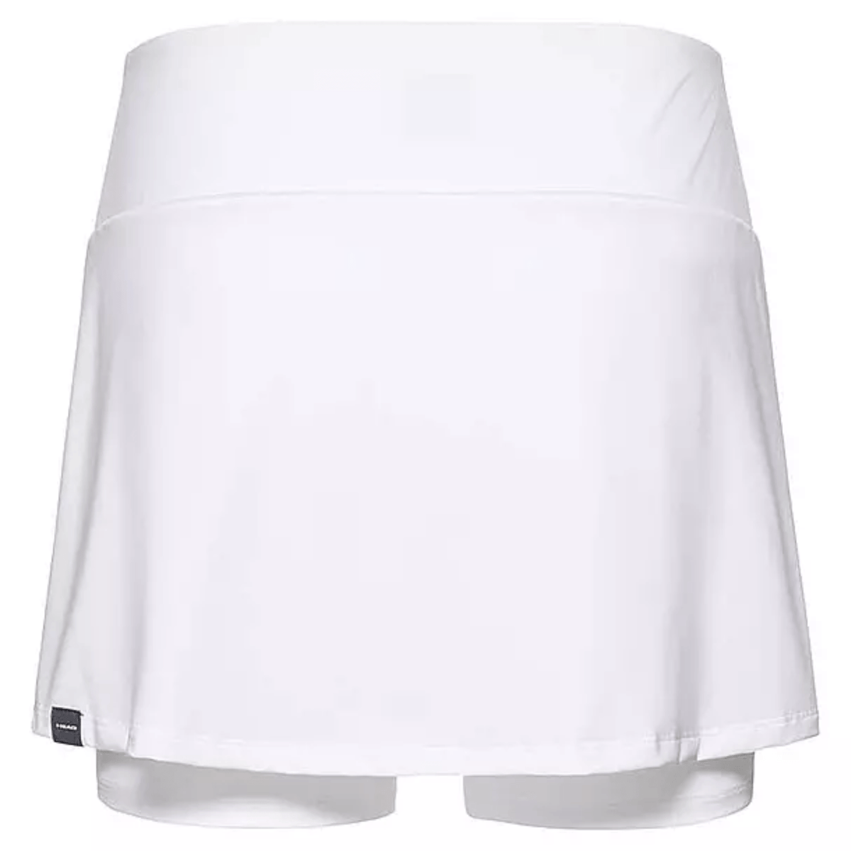 Achterzijde van de witte Head Club Basic Skirt met brede tailleband en zijsplit