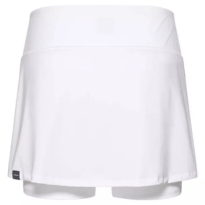 Achterzijde van de witte Head Club Basic Skirt met brede tailleband en zijsplit