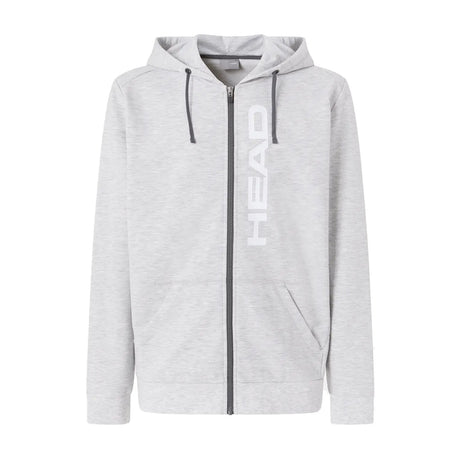 Head Club Original Hoodie FZ heren in Grijs - vooraanzicht met doorlopende rits en HEAD-print