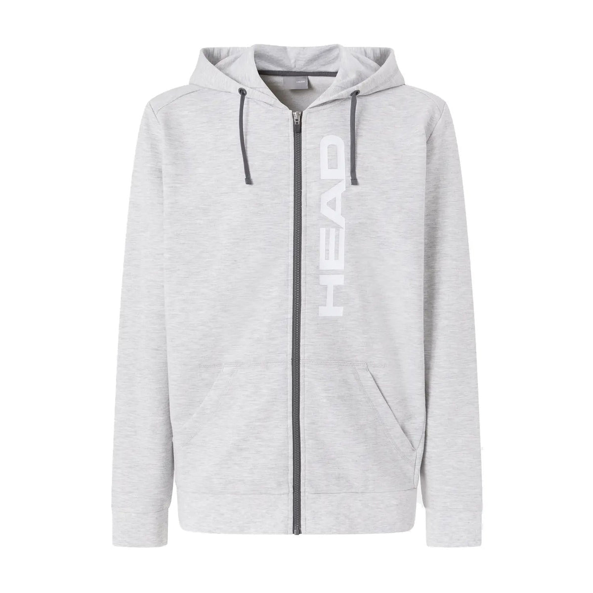 Head Club Original Hoodie FZ for men in Grey – front view with full-length zip and HEAD print