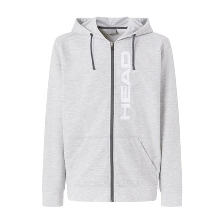 Head Club Original Hoodie FZ heren in Grijs - vooraanzicht met doorlopende rits en HEAD-print