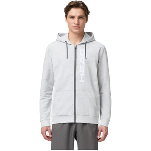 Model draagt de Head Club Original Hoodie FZ in Grijs - vooraanzicht