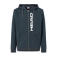 Head Club Original Hoodie FZ heren in Navy - vooraanzicht met doorlopende rits en HEAD-print