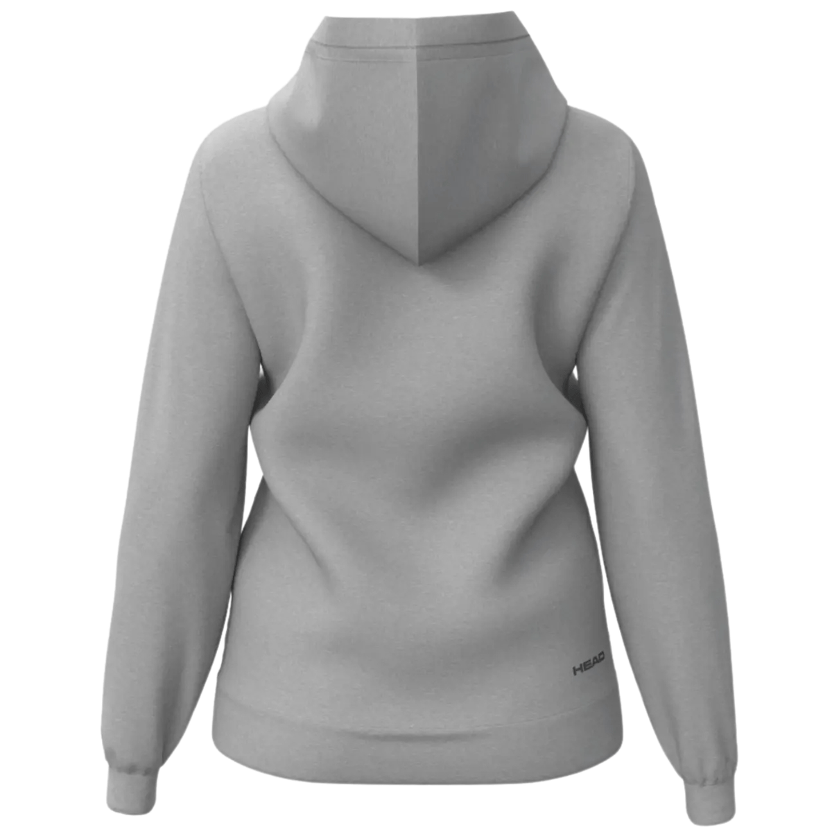 Achterzijde van de grijze Head Club Original Hoodie FZ W met ruime capuchon