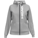 Vooraanzicht van de lichtgrijze Head Club Original Hoodie FZ W met rits en steekzakken