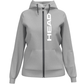 Vooraanzicht van de lichtgrijze Head Club Original Hoodie FZ W met rits en steekzakken