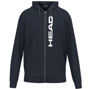 Vooraanzicht van de donkerblauwe Head Club Original Hoodie FZ met volledige rits