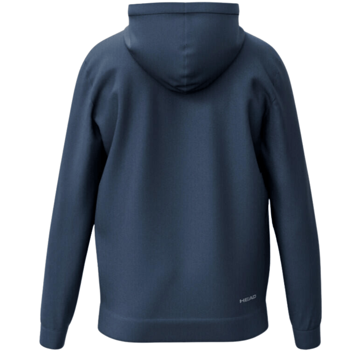 Achterzijde van de donkerblauwe Head Club Original Hoodie FZ met ruime capuchon