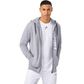 Model draagt de grijs gemeleerde Head Club Original Hoodie FZ open over een wit shirt