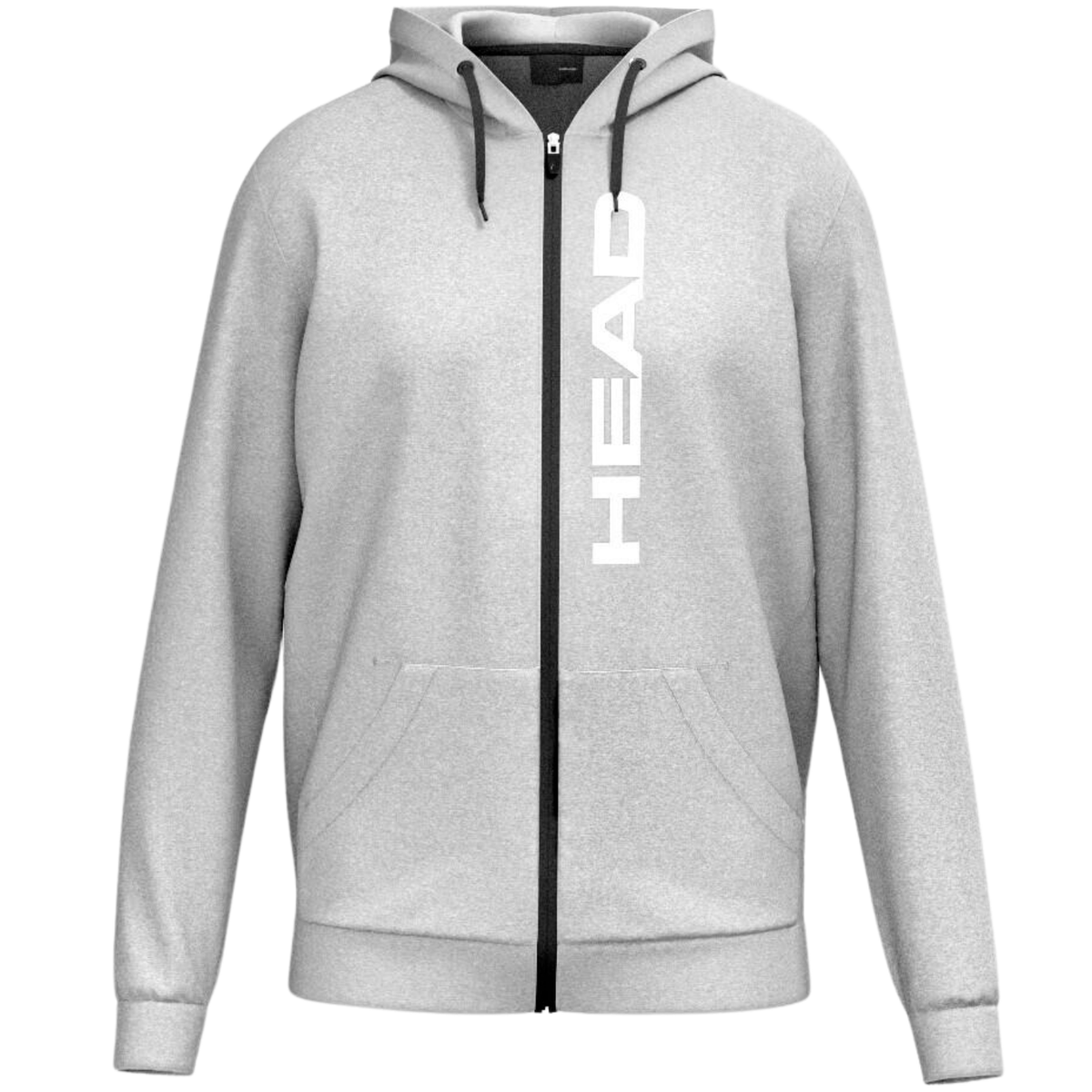 Vooraanzicht van de grijs gemeleerde Head Club Original Hoodie FZ met rits en zakken
