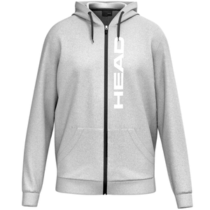 Vooraanzicht van de grijs gemeleerde Head Club Original Hoodie FZ met rits en zakken