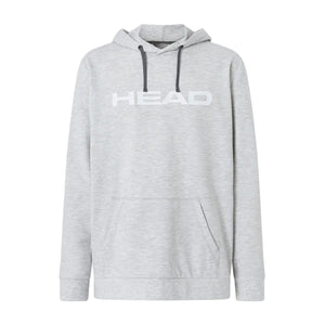 Head Club Original Hoodie heren in Grijs - vooraanzicht met HEAD-logo en kangoeroezak