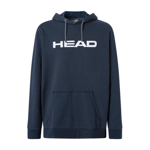 Head Club Original Hoodie heren in Navy - vooraanzicht met HEAD-logo en kangoeroezak