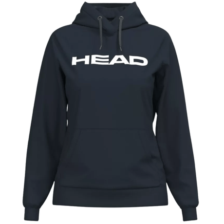 Vooraanzicht van de donkerblauwe Head Club Original Hoodie W met witte HEAD-opdruk