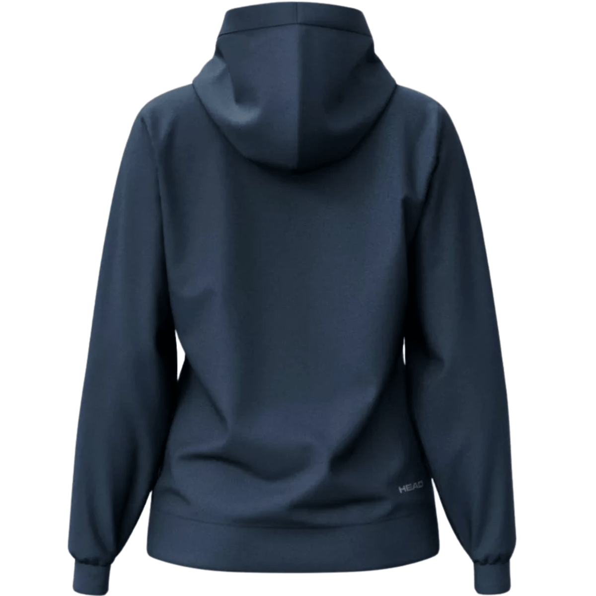 Achterzijde van de donkerblauwe Head Club Original Hoodie W met capuchon en ribboord
