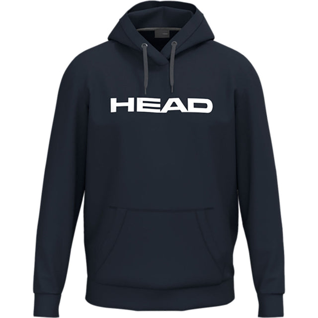 Vooraanzicht van de donkerblauwe Head Club Original Hoodie met witte HEAD-opdruk