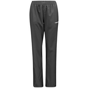 Vooraanzicht van de donkergrijze Head Club Pants W met rechte pijpen en logo
