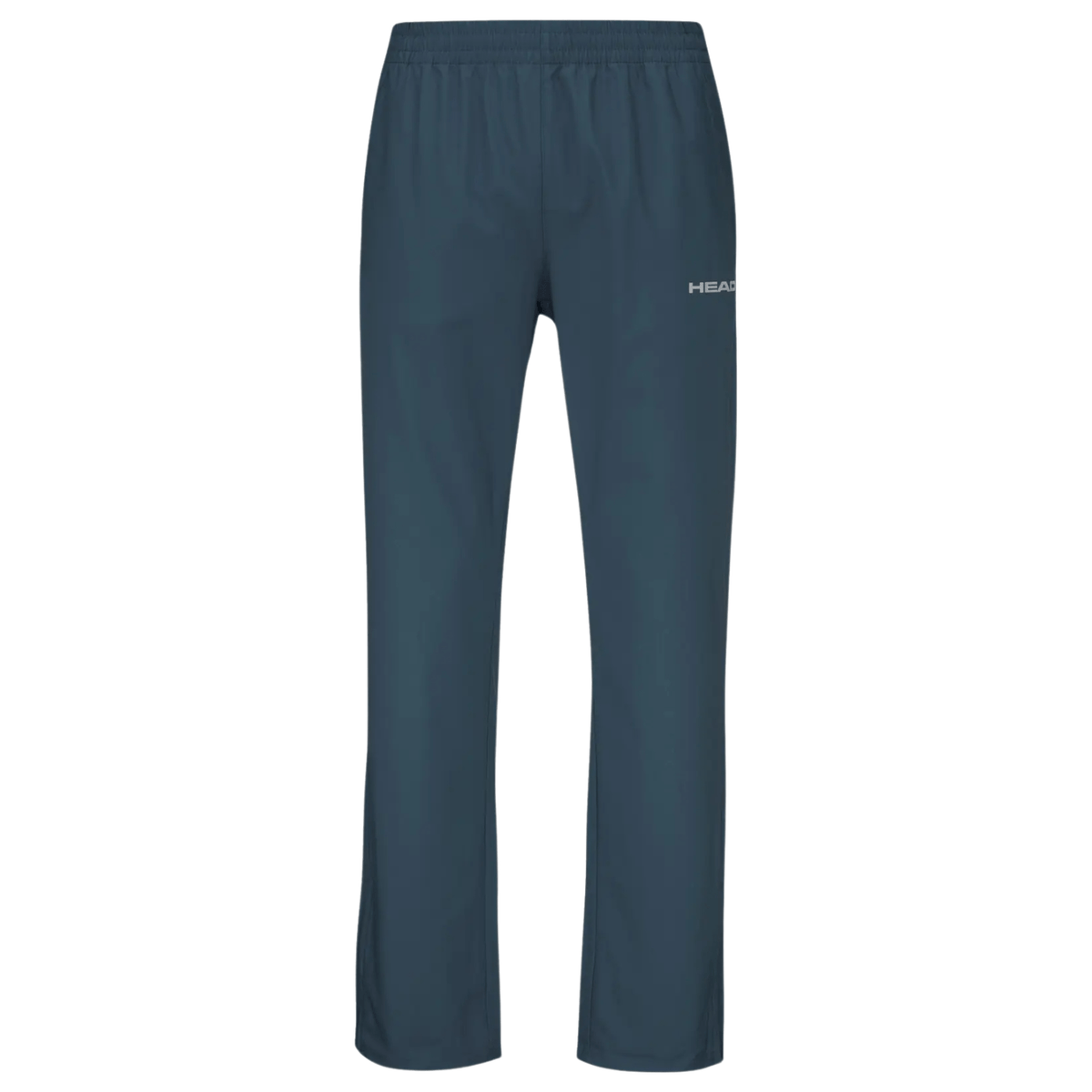 Vooraanzicht van de donkerblauwe Head Club Pants met rechte pijpen en klein logo