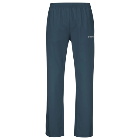 Vooraanzicht van de donkerblauwe Head Club Pants met rechte pijpen en klein logo