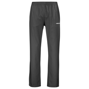Vooraanzicht van de donkergrijze Head Club Pants met HEAD-logo op de heup