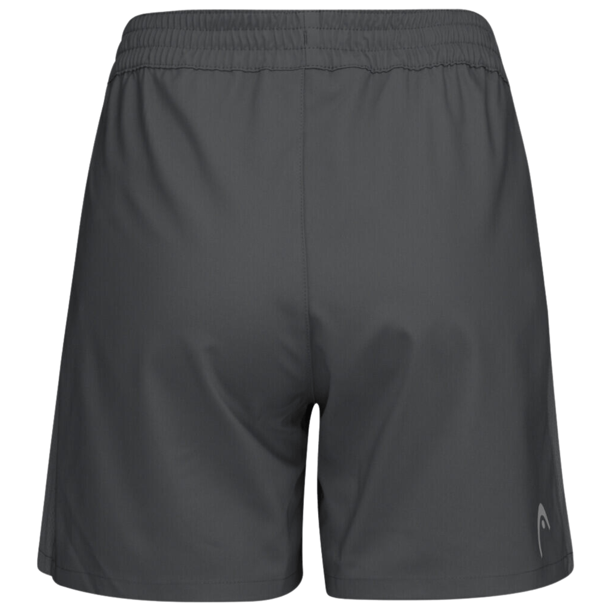 Achterzijde van de donkergrijze Head Club Shorts W met losse pasvorm en zoom