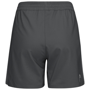 Achterzijde van de donkergrijze Head Club Shorts W met losse pasvorm en zoom