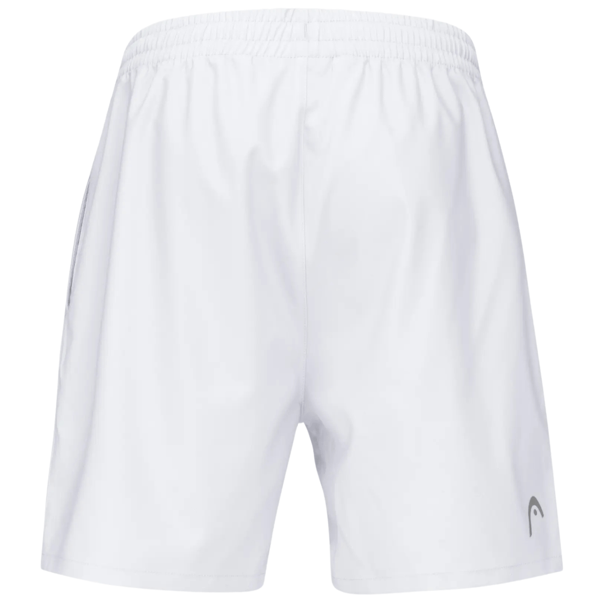 Achterzijde van de witte Head Club Shorts met elastische tailleband en rechte zoom