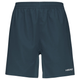 Vooraanzicht van de donkerblauwe Head Club Shorts met wit logo op de pijp