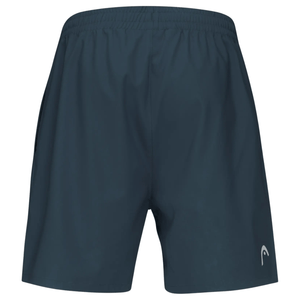 Achterzijde van de donkerblauwe Head Club Shorts met elastische taille en zoom