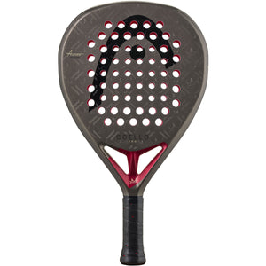 HEAD Coello Pro 2026 padelracket in donkergrijs met bordeauxrood, vooraanzicht