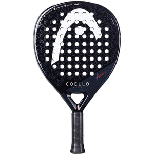 Head Coello Vibe 2025 padelracket in zwart met wit Head-logo, vooraanzicht