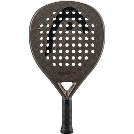 HEAD Coello Vibe 2026 padelracket in donkergrijs met bordeauxrood, vooraanzicht