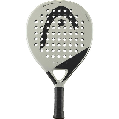 Head Evo Speed 2025 padelracket in lichtgrijs met zwart Head-logo, vooraanzicht
