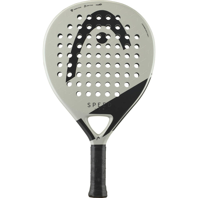 Head Evo Speed 2025 padelracket in lichtgrijs met zwart Head-logo, vooraanzicht