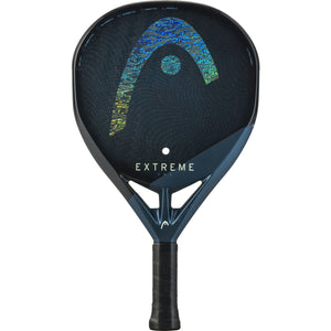 Head Extreme One 2025 padelracket in donkerblauw met kleurverloop in het Head-logo, vooraanzicht