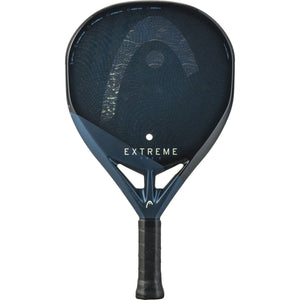 Achterzijde van het Head Extreme One X 2025 padelracket in donkerblauw met mat carbonvlak