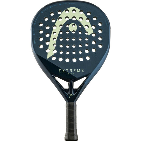 HEAD Extreme Pro 2025 padelracket in donkerblauw met mintgroen Head-logo, vooraanzicht