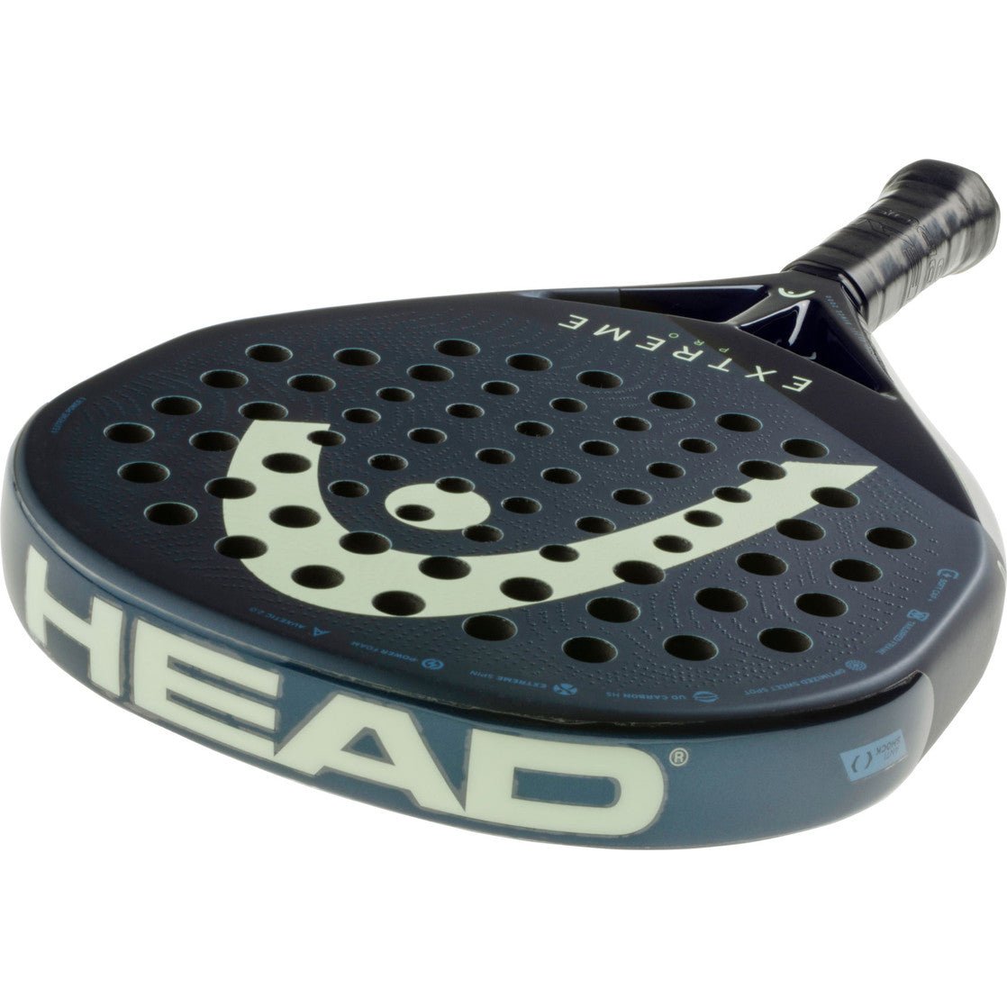 Bovenaanzicht van het HEAD Extreme Pro 2025 met groot HEAD-logo op de framerand