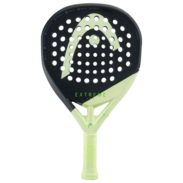 HEAD Extreme Pro 2026 padelracket in donkergrijs met limegroen, vooraanzicht