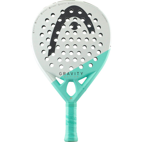 Head Gravity Motion 2024 padelracket in gebroken wit met turquoise hart, vooraanzicht