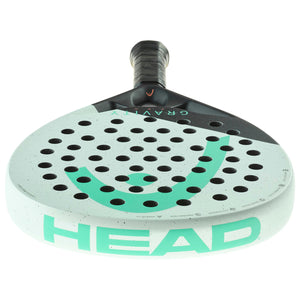 Bovenaanzicht van de Head Gravity Pro 2024 met mintgroene HEAD-wordmark