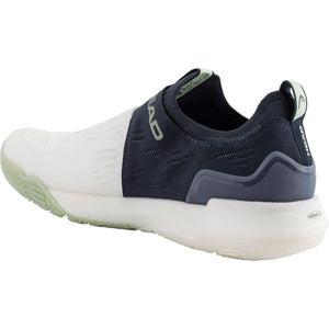 Schuin achteraanzicht van de witte Head Motion Pro 1.5 Boa met donkerblauwe hiel