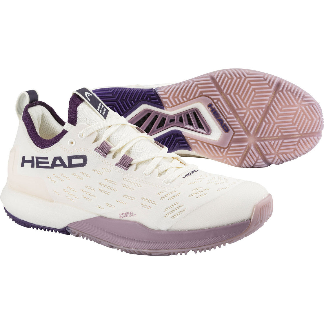 Witte Head Motion Pro 1.5 W met zicht op de roze zool en zijkant