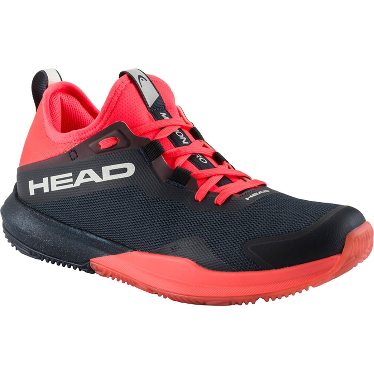 Head Motion Pro Padel Black/Red padelschoen heren - zijaanzicht met wit HEAD-logo